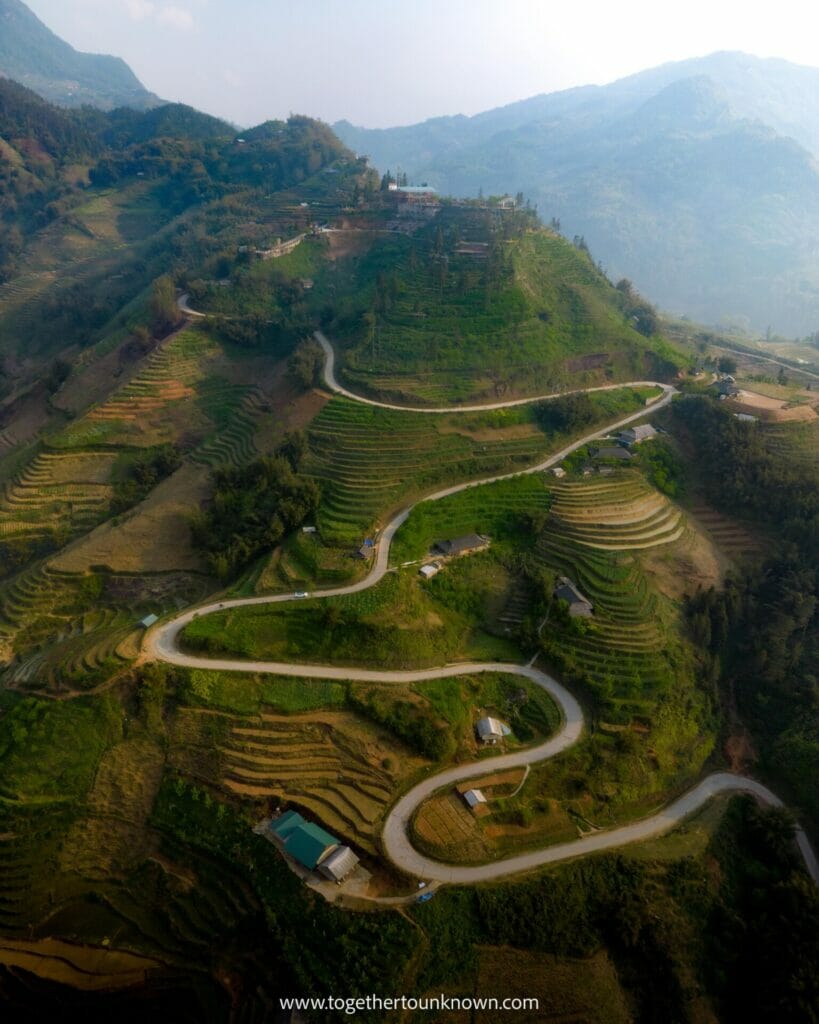 Things to do in Sapa - rice fields drone